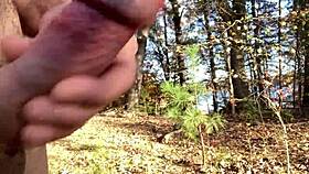 Wow, clitlicker662's crazy outdoor clit licking in the forest!