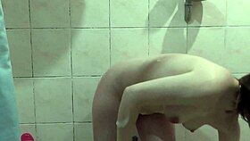 Beautiful cute sexy naked girl assol takes bath soapy foam on pussy boobs nipples ass feet hands wet pussy natural tits