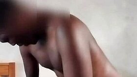 mature black male rubs ass then fucks step sister raw in homemade ebony clip 😈