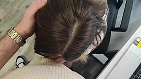 pov blowjob en la oficina con mi jefa tetona