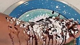 beautiful barefoot feet and toes in homemade black fetish