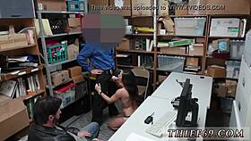 hot big tit blonde officer blows at work