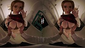 Feeling the thrill in dark room VR as I rip off panties and ride hard with redhead.