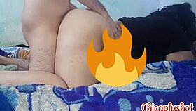 latina stepmom's fat ass gets fucked doggystyle while she masturbates