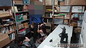 hot big tit blonde officer blows at work