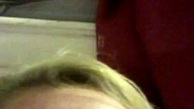 Blonde milf shows tits and panties