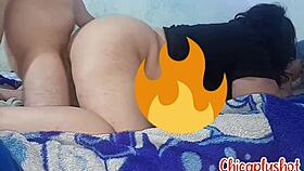 latina stepmom's fat ass gets fucked doggystyle while she masturbates