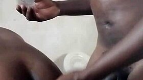mature black male rubs ass then fucks step sister raw in homemade ebony clip 😈