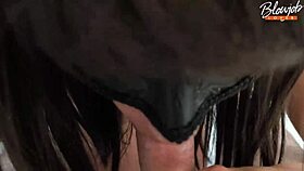 SEXY MILF GIVES SENSUAL BLOWJOB CUM IN MOUTH BALL LICKING