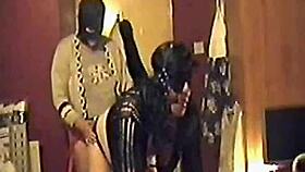 girlfriend humiliates blindfolded boyfriend by pegging his sissy ass on cam while he cums