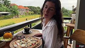 Girl Swallows Cum Publicly