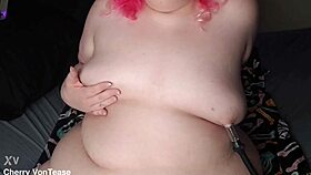 Bbw enjoys nipple pump play time with moaning 😍