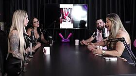 Tinder match leads to group sex with Juli Figueir� and Felipe Larrossa in sheer red lingerie.