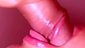 the pretty japanese girl feels so passionate during the close up blowjob.