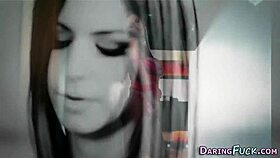 posh european babe gets jizz facial in hardcore.