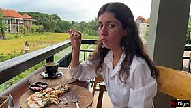 Girl Swallows Cum Publicly