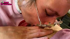 first time college slut gives clean pov thong blowjob