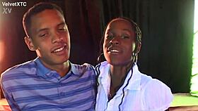 Black Babe's Natural Tits Oral Interview