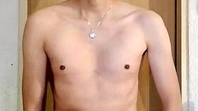 Skinny Guy With Monster Cock Masturbates Solo