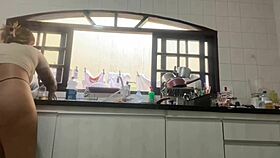 washing dishes in panties, father-in-law watches. want to see flashing?