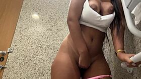 Latina Babe Masturbates In Mall Bathroom From Horniness