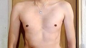 Skinny Guy With Monster Cock Masturbates Solo