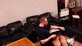 Caught on security cam in taboo family moment