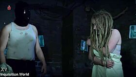 Cute natural dreadgirl interrogated in prison with bondage and slaps