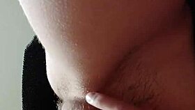 I intensely masturbate my hairy pussy until I cum.