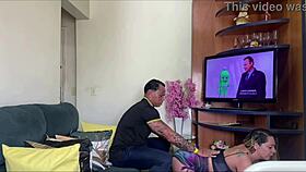 suzie casually in the dining room with jhony gab