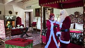 granny carmen claus enjoys a fun holiday tryst