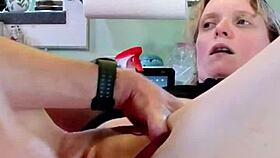 Horny wife gets fisted on the kitchen counter