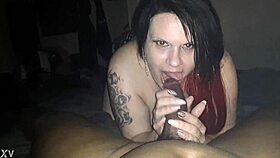 Cherry faces the challenge of the big black cock, swallowing every drop in this intense encounter.