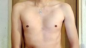 Skinny Guy With Monster Cock Masturbates Solo