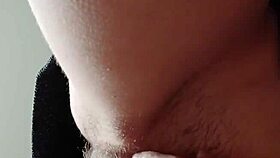 I intensely masturbate my hairy pussy until I cum.