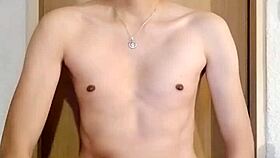 Skinny Guy With Monster Cock Masturbates Solo