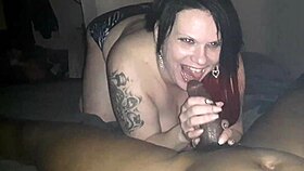 Cherry faces the challenge of the big black cock, swallowing every drop in this intense encounter.