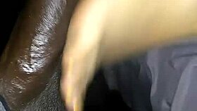 Ebony BBW Feels Intense Pleasure In Reverse Footjob Cumshot
