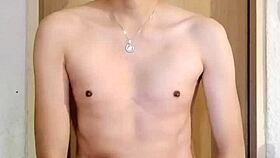 Skinny Guy With Monster Cock Masturbates Solo