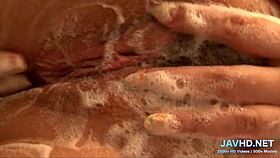 Japanese lips wrap around hard cock in amateur hardcore blowjob