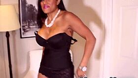 Maxine X rides dildo intensely to orgasm.