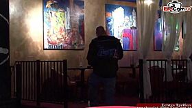 busty milfs casually share a big black cock in an interracial threesome with a guy