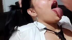 she takes double cum in mouth amazing latina pussy oral deepthroat on maquinasperfectas