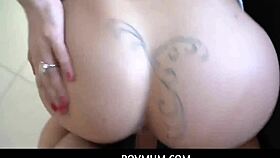 Drill me harder, stepson, the inked blonde big tits stepmom begs in pov.