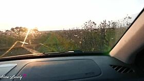 Horny taxi driver fucks blonde by car