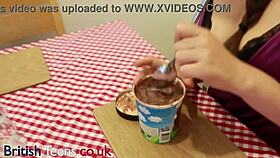 British 18-Year-Old Slut Eats Cum-Topped Ice Cream
