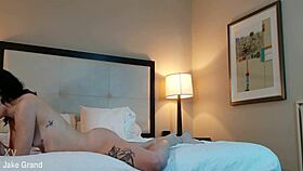 tatted petite woman slowly sucking cock deepthroat style