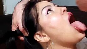 she takes double cum in mouth amazing latina pussy oral deepthroat on maquinasperfectas