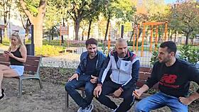 christen courtney in 3 on 1 dp gagging rough sex cum in mouth