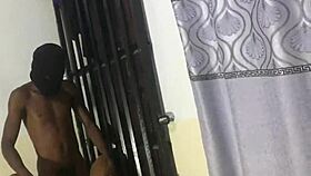 Horny encounter with naked stepmom at door, tight pussy.